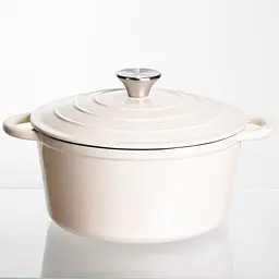 Каструля чавунна емальована 4 л, бежевий Yongkang HP-FLG-1 WHITE