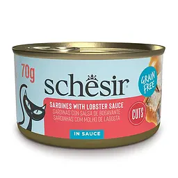 Вологий корм для котів Schesir Grill Sardines Lobster Шезір сардина з лобстером в соусі натуральні консерви банка 70 г (111203)