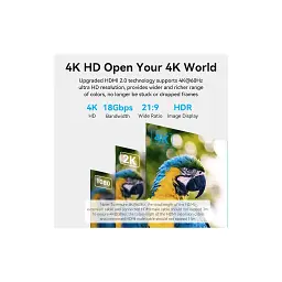 Кабель мультимедійний HDMI M to HDMI F 0.5m 4K60Hz black Vention (AHCBD) - мініатюра 4