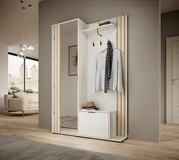 Передпокій з дзеркалом Perfect Home Неллі / Nelly 2-дверний Білий/дуб артизан (PFH-091303) - мініатюра 2
