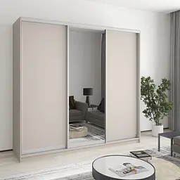 Шафа-купе тридверна MebelStar Комбо AL 2ДСП/Дзеркало 220x45x210 см Кашемір (MBS-3218)