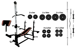 Лавка RN-Sport з верхньою тягою 4 грифи 75 кг дисків з ABS покриттям - мініатюра 3