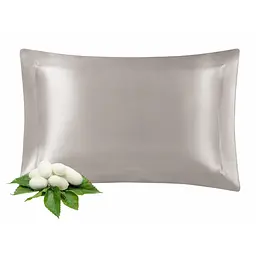 Наволочка MaryuPHair 50×75 см з натурального шовку Mulberry з кантом 5 см (сірий)