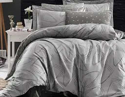 Турецька постільна білизна First Choice Cotton Satin Rovena Grey євро