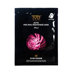 Тканинна маска для обличчя з муцином равлики TVO Pink snail brightening mask освітлююча