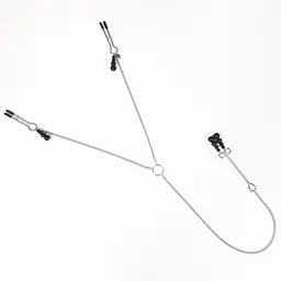 Затискачі для сосків та клітора з чорними намистинами Art of Sex - Nipple and clit clamps black Pearl
