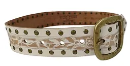 Ремінь жіночий Vanzetti Vintage дизайнерський 76 см 4 см шкіра Білий - мініатюра 2