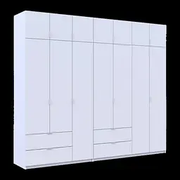 Розпашна Шафа для одягу Doros Лукас Білий 3+4 ДСП 280х50х240 (42005118) - мініатюра 7