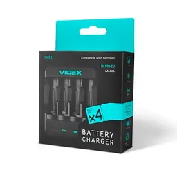 Зарядний пристрій N401 Black 4 x AA/AAA Ni-MH/Cd (300 mAh 2.96V) Videx teh0028621 - мініатюра 6