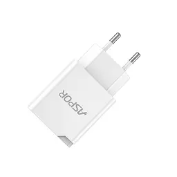Мережевий зарядний пристрій Aspor A826 PD (20W/USB/Type-C) + кабель Type-C – Type-C- білий - мініатюра 2