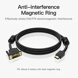 Кабель мультимедійний HDMI M to DVI M 2.0m 4K60Hz black Vention (ABFBH) - мініатюра 2