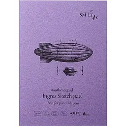 Блокнот-склейка для ескізів SM-LT Art Authentic (Ingres) А4 130г/м2 30л білий папір з додаванням бавовни