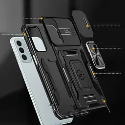 Ударостійкий чохол Camshield Army Ring для Samsung Galaxy S25 FE Чорний / Black - мініатюра 4