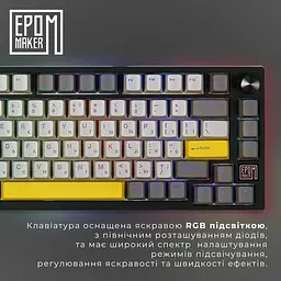 Клавіатура Epomaker TH80 SE Budgerigar V2 Black механічна бездротова (TH80-SE-B-BV2) - мініатюра 10
