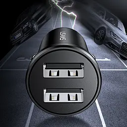 АЗП Usams US-CC114 C20 Mini 2.4A (2USB-A) Чорний - мініатюра 2