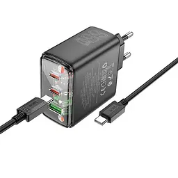 МЗП Hoco CS44A Smart PD65W (2C1A) + Type-C to Type-C Black - мініатюра 3
