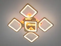 Люстра стельова LED Diasha S8060/4+1G, 85W, 3200K-6500K, золото, сучасний стиль для дому - мініатюра 3