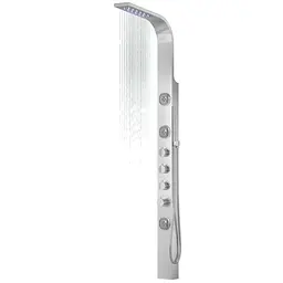 Душова панель Corsan Snake inox LED з термостатом S002TSLLED, Нержавіюча сталь - мініатюра 2