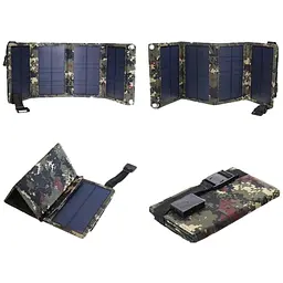 Сонячна панель Solar panel CO1534GJ 20w 5V 1.5A + USB Камуфляж - мініатюра 6