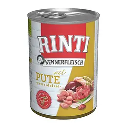 Беззерновий вологий корм Rinti Kennerfleisch mit Pute Рінті повнораціонний для собак, Індичка 400 г (91055)