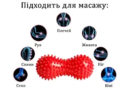 Масажний м'ячик EasyFit Goober із шипами червоний (EF-1072-R) - мініатюра 2