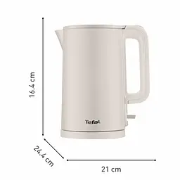 Tefal Електрочайник Thermo Protect, 1.5л, пластик, нержавіюча сталь, бежевий - мініатюра 4