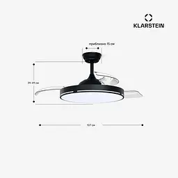Стельовий вентилятор-люстра KLARSTEIN AirFold 107 см (10047034) - мініатюра 3