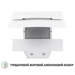 Витяжка декоративна похила Perfelli DNS 6482 D 850 WH LED - мініатюра 5
