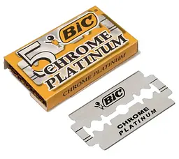 Леза для гоління Bic Chrome Platinum блок 100 шт. (20 пачок по 5 лез) - мініатюра 2