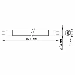 Лампочка Videx LED T8 24W 1.5M 6200K 220V, матовая (VL-T8-24156) - мініатюра 2