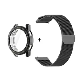 Комплект Tamister для годинника Xiaomi Watch S1 Active чорний (чохол + металевий ремінець 22 мм) - мініатюра 2