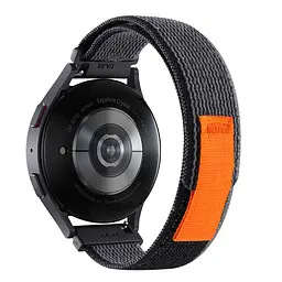 Ремінець для Samsung Galaxy Watch 5 40mm - чорно-жовтогарячий Watchbands NormalCloth ширина кріплення 20мм нейлоновий (W21-2WB61681168) - мініатюра 2