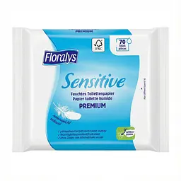 Вологий туалетний папір Floralys Premium Sensitive для чутливої шкіри 70 шт. змивається
