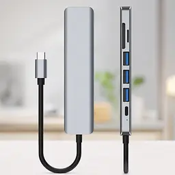 USB хаб 7в1 / Мультифункціональний юсб хаб / Розгалужувач USB - мініатюра 1