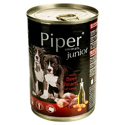Вологий корм для цуценят Dolina Noteci Piper Junior яловиче серце та морква 400 г (DN141-301943) - мініатюра 2