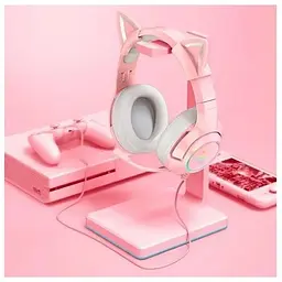 Навушники з вушками Onikuma Gaming Cat Ear K9 7.1 рожеві з підсвічуванням - мініатюра 8