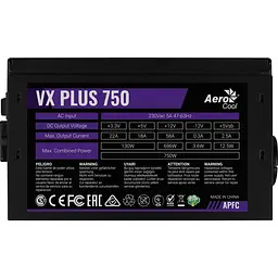 Блок живлення Aerocool VX Plus Stealth 750W (ACPN-VS75AEY.12) Black - мініатюра 3