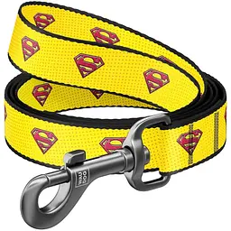 Повідець для собак Waudog Nylon Супермен 2, 122х1,5 см, різнокольоровий