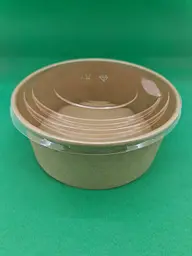 Крафтовий контейнер для салату, 1300 мл, KRAFT, 50 штук, для салатів, боулів, гарнірів і доставки - мініатюра 2