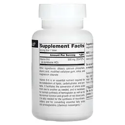 Пиридоксин (B-6) B-6 500 мг 100 таблеток Source Naturals vit0005123 - миниатюра 2