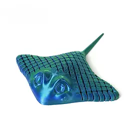 Іграшка антистрес 3D друкований рухомий скат з PLA 14.5 см Зелений (6901560892521) - мініатюра 4