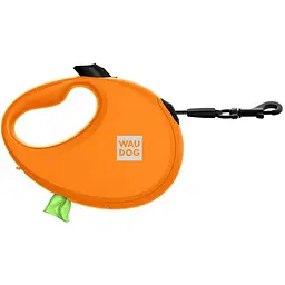 Повідець-рулетка для собак Waudog R-leash з контейнером для пакетів, світловідбивна стрічка, L, до 40 кг, 5 м, помаранчевий - мініатюра 4