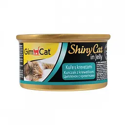 Вологий корм для кішок GimCat Shiny Cat 70 г (курка та креветки)