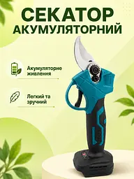 Садовий набір 6 в 1 2 АКБ: газонокосарка, ланцюгова пила, секатор, кущоріз, повітродувка, синій (49676051) - мініатюра 5