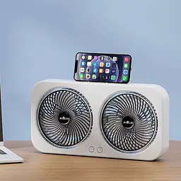 Настільний вентилятор F105 Dual-Fan Design 1800mAh Black - мініатюра 2