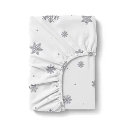 Простирадло на резинці фланель 160х200х30 SNOWFLAKES SILVER COSAS (4822052475898)