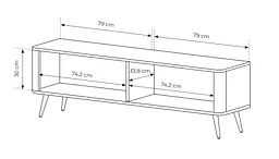 Тумба під телевізор Perfect Home Ланте / Lante 2-дверна з золотими ніжками 2D/163 Чорний (PFH-091194) - мініатюра 4
