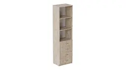 Пенал Анжело Ferrum-decor на 3 полиці з 4 ящиками 1900x500x380 ДСП Дуб Сан-Марино 16 мм (FRD-104961)