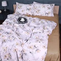 Наволочка MirSon Поплін 00-2 Beige Flowers 70х70 см пісочна (2200009700378) - мініатюра 2