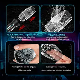 Автоматичний мастурбатор Warrior 360 з ротацією та вібрацією 10 режимів USB - мініатюра 9